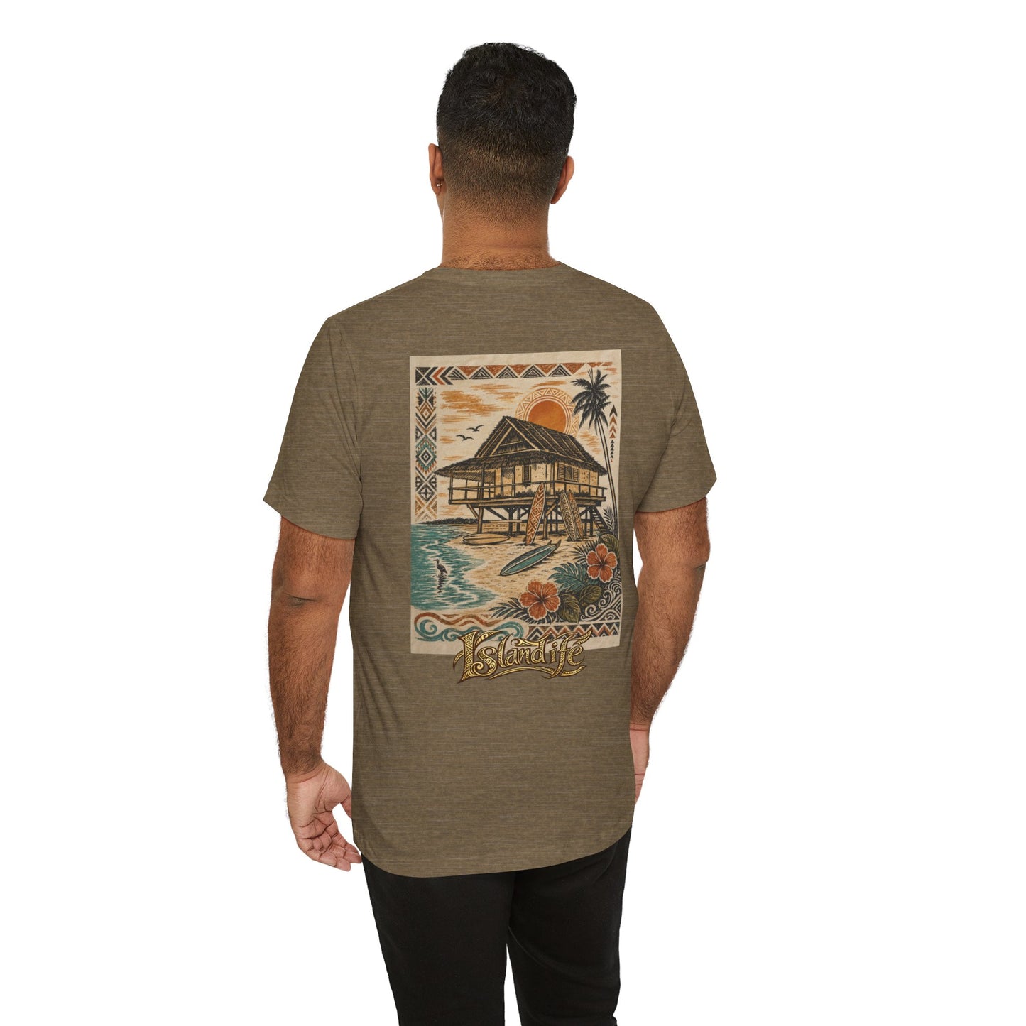 Tropical Beach Hut Tee — Vintage Hawaiian Surf Graphic T-Shirt