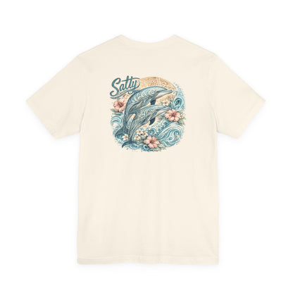 Dolphin Salty Ocean Tee — Coastal Surf Graphic T-Shirt