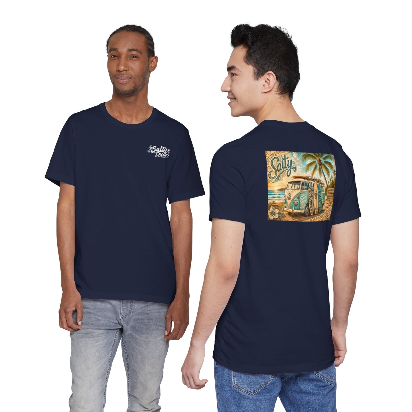 Vintage Surf Van T‑Shirt – 'Salty' Beach Retro Graphic Tee
