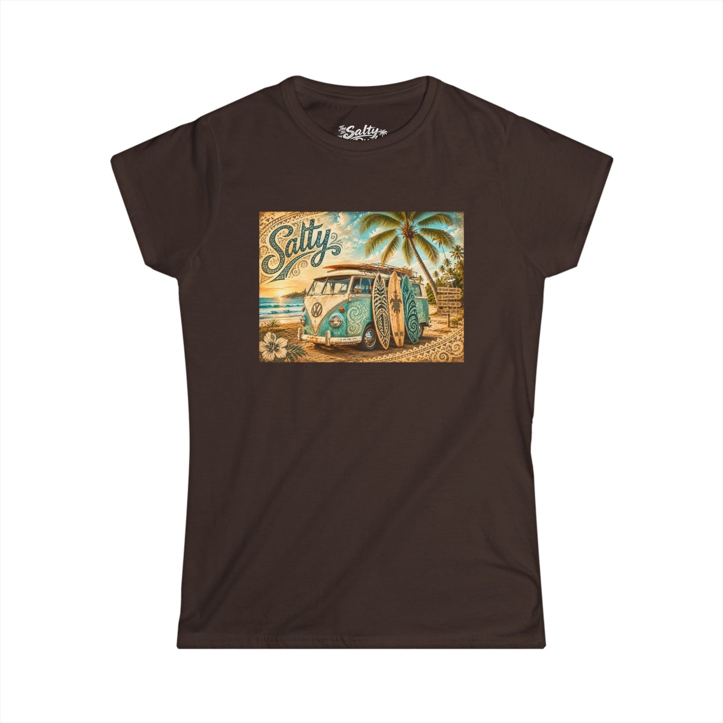 Women's VW Bus Surf Tee — Classic Beach Vibe