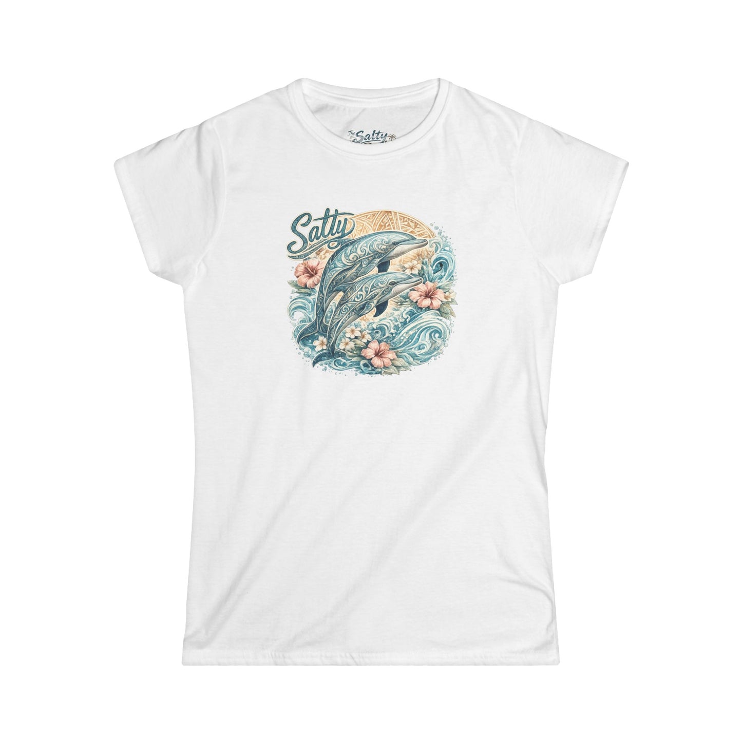 Women's Salty Dolphin Tee — Classic Beach Vibe