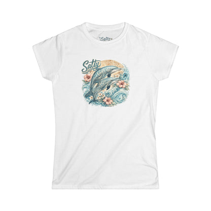 Women's Salty Dolphin Tee — Classic Beach Vibe