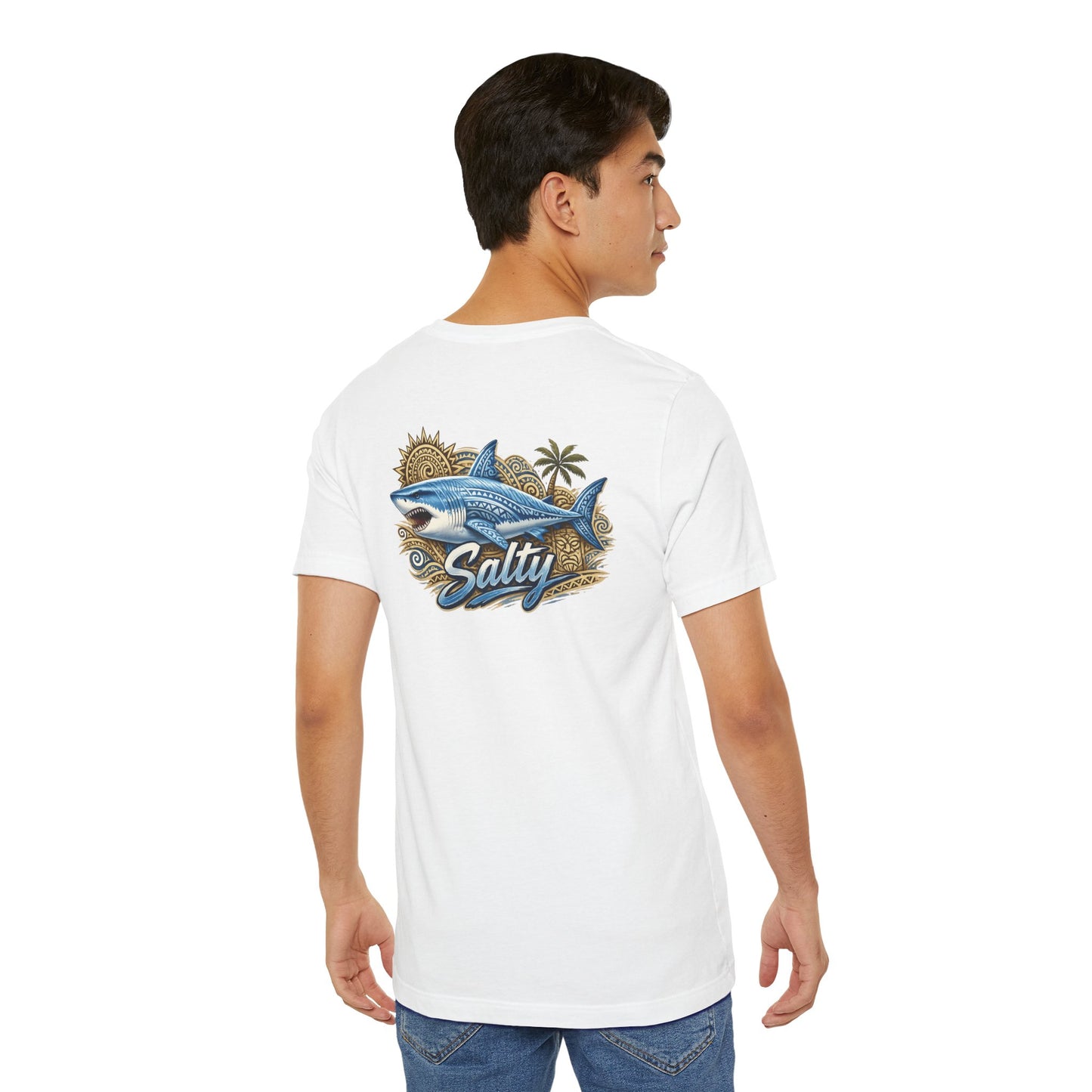 Salty Shark Tee | Shark Graphic T-Shirt, Coastal Beach Design