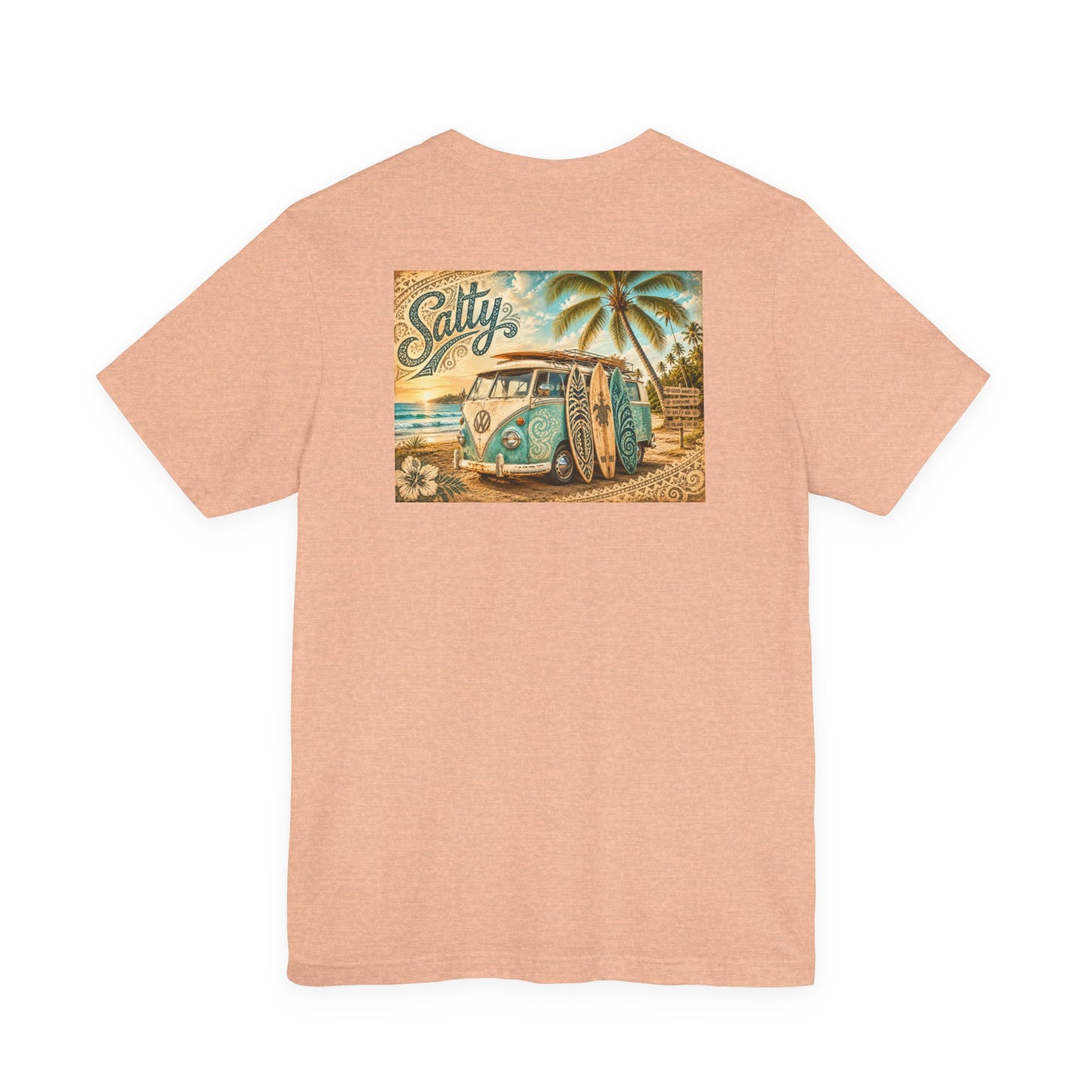 Vintage Surf Van T‑Shirt – 'Salty' Beach Retro Graphic Tee