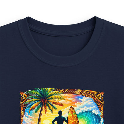 Kids Tee — "Wave Hunter" Surf Graphic Beach Shirt
