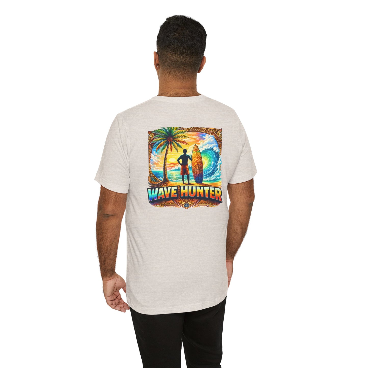 Wave Hunter Surf T‑Shirt — Tropical Surfing Graphic Tee ("Wave Hunter")