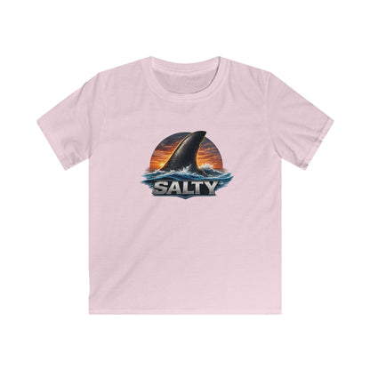 Kids Tee - 'Salty' Shark Fin Sunset Graphic Shirt