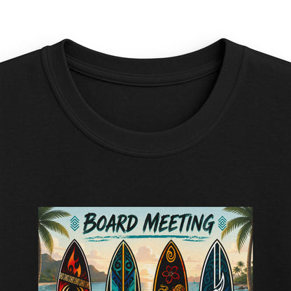 Kids Tee — "Board Meeting" Surfboard Graphic Beach Shirt