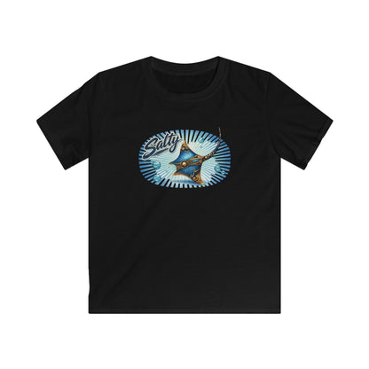 Kids Tee - 'Salty' Manta Ray Beach Surf Graphic