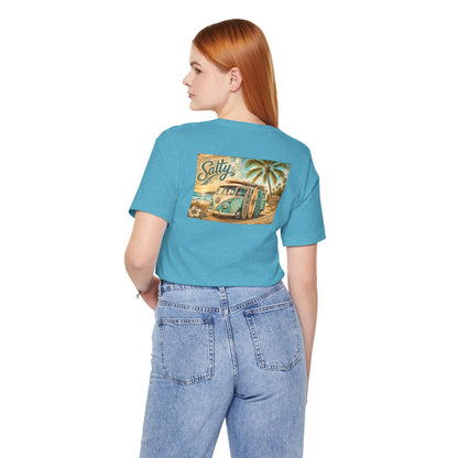 Vintage Surf Van T‑Shirt – 'Salty' Beach Retro Graphic Tee