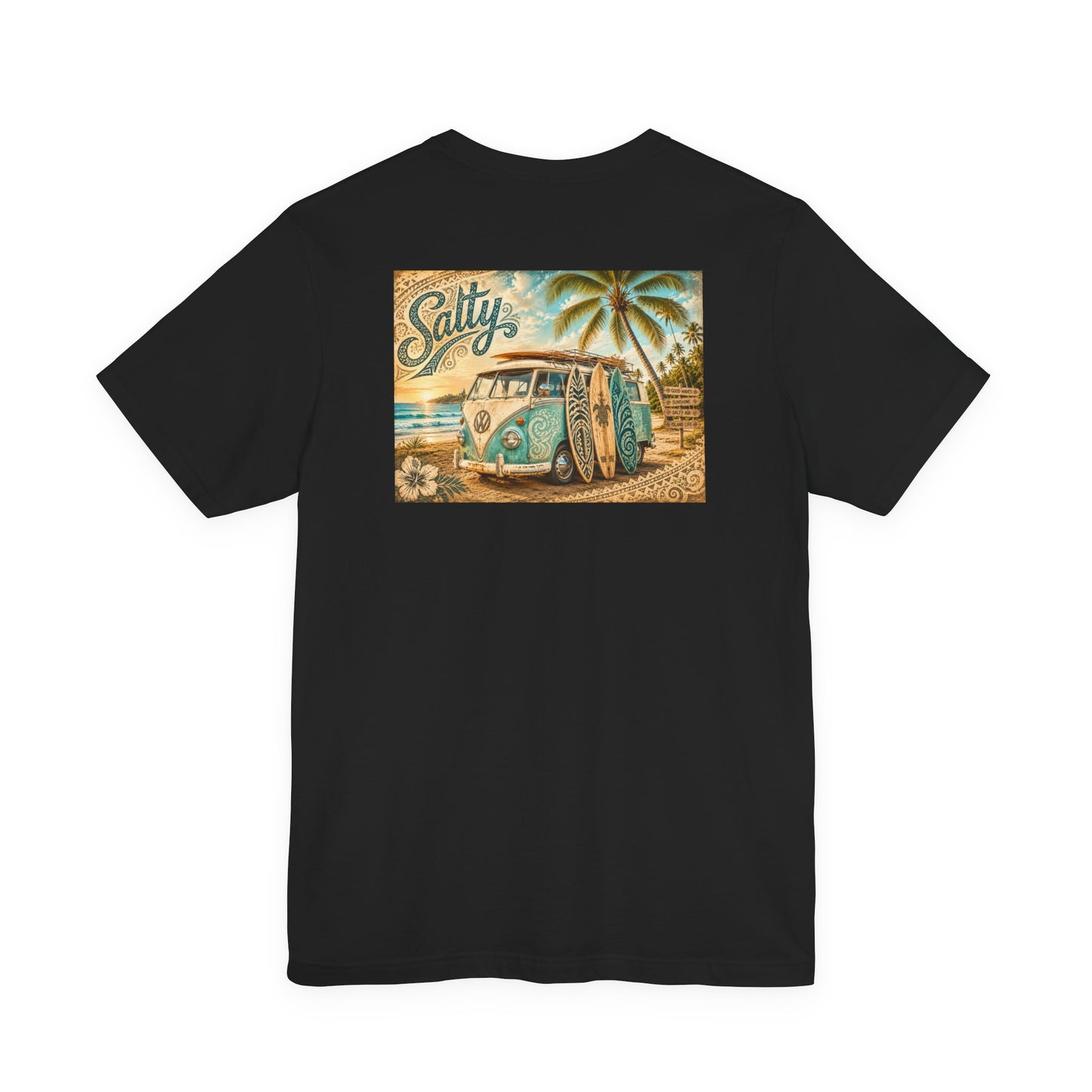 Vintage Surf Van T‑Shirt – 'Salty' Beach Retro Graphic Tee
