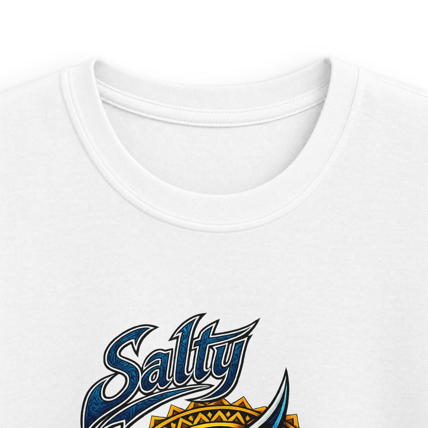 Kids Tee — Blue Shark Graphic “Shaka” Surf Style