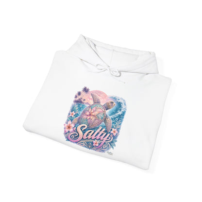 Salty Turtle Hoodie — Pastel Ocean Graphic Sweatshirt
