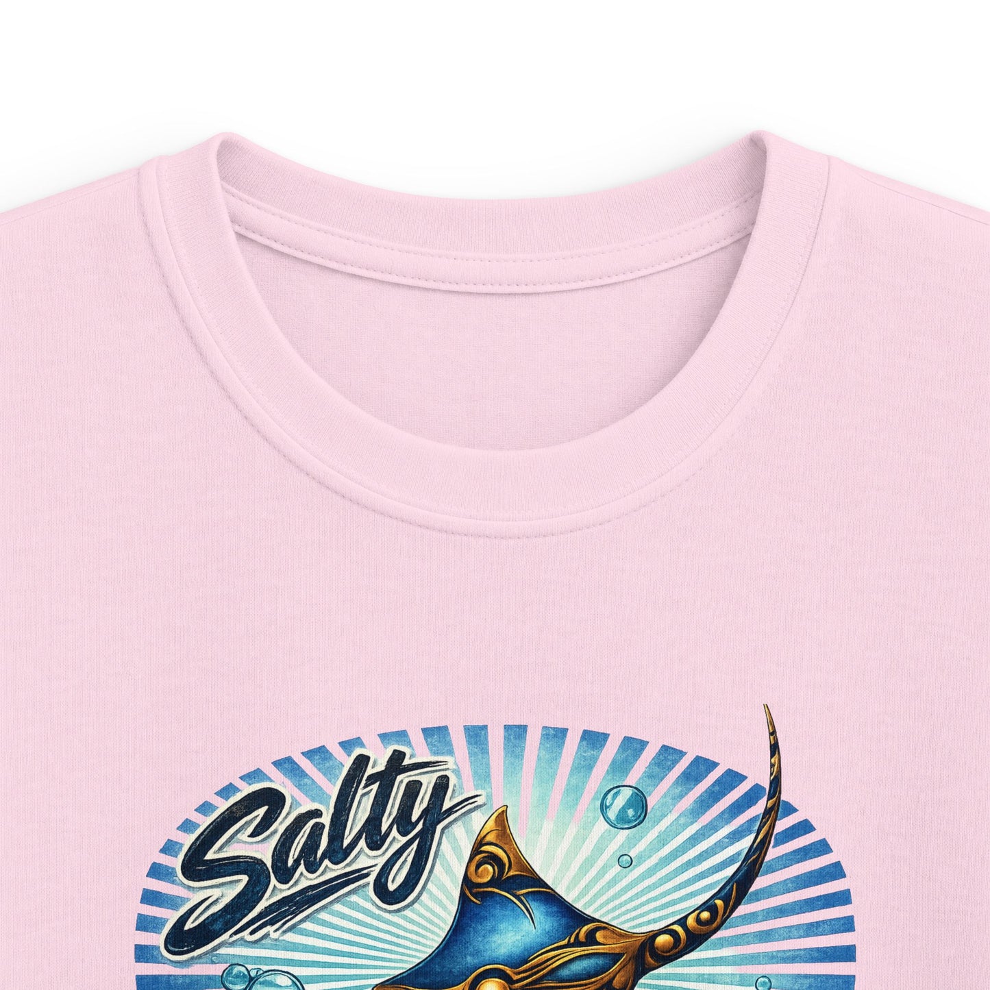 Kids Tee - 'Salty' Manta Ray Beach Surf Graphic