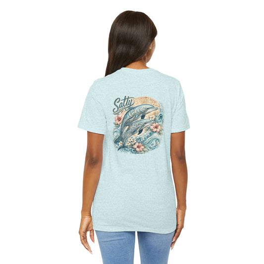 Dolphin Salty Ocean Tee — Coastal Surf Graphic T-Shirt
