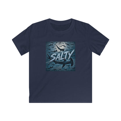 Kids 'SALTY' Shark Tee - Funny Ocean Beach Shirt for Boys & Girls