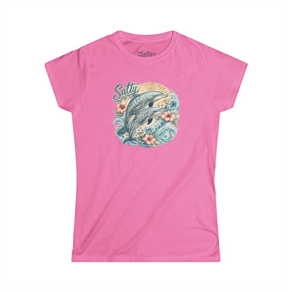 Women's Salty Dolphin Tee — Classic Beach Vibe