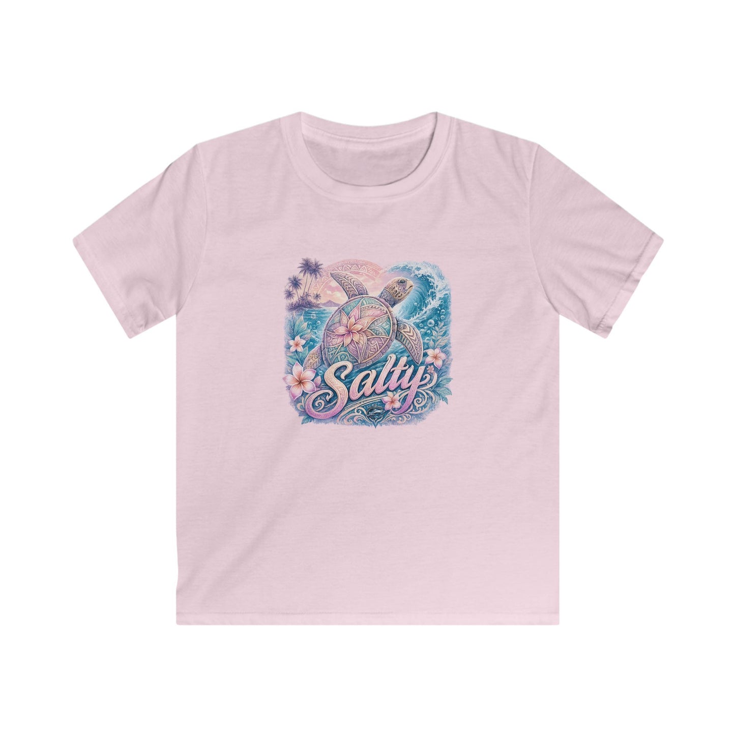 Kids Tee — 'Salty' Tropical Surf Graphic Shirt for Beach-Loving Kids