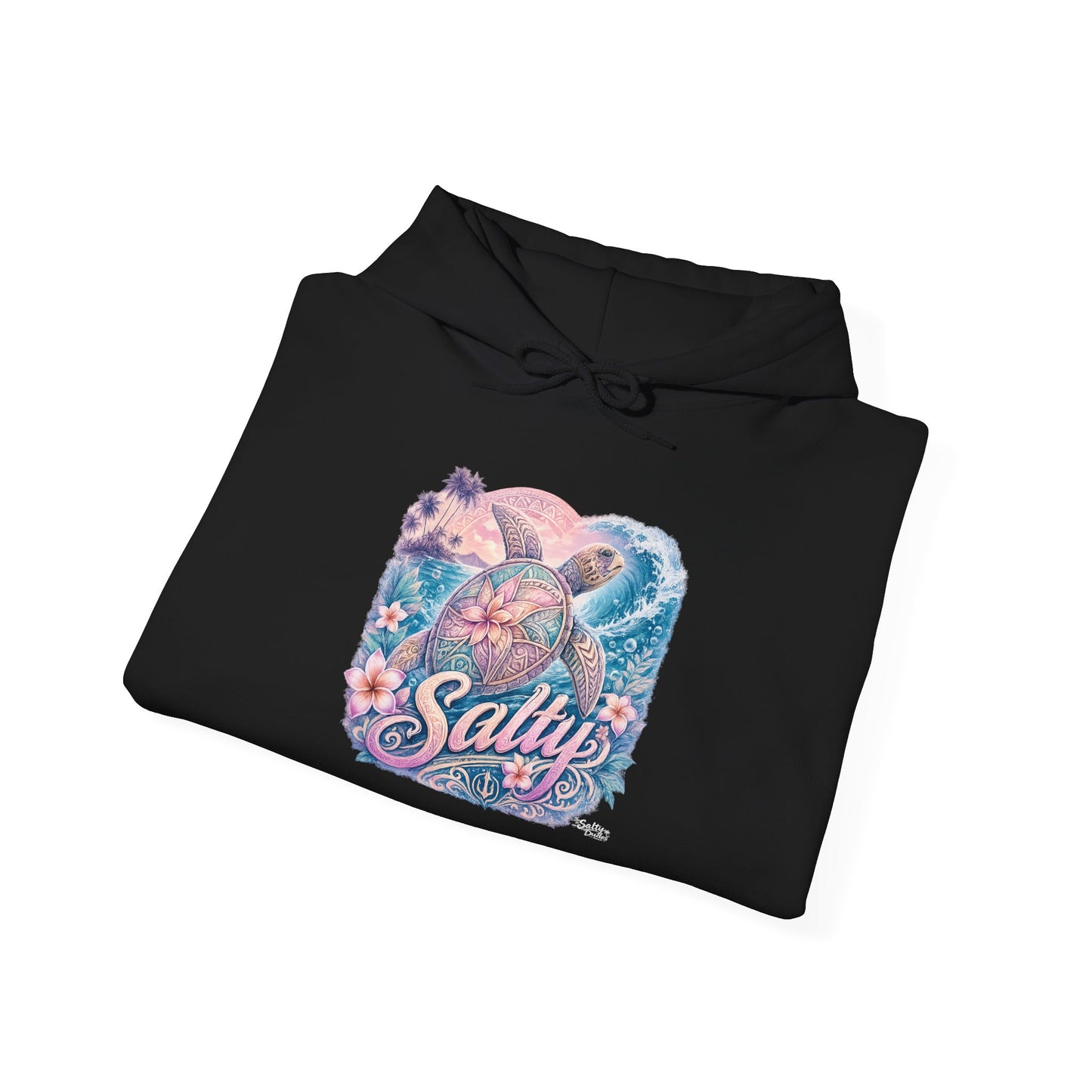 Salty Turtle Hoodie — Pastel Ocean Graphic Sweatshirt