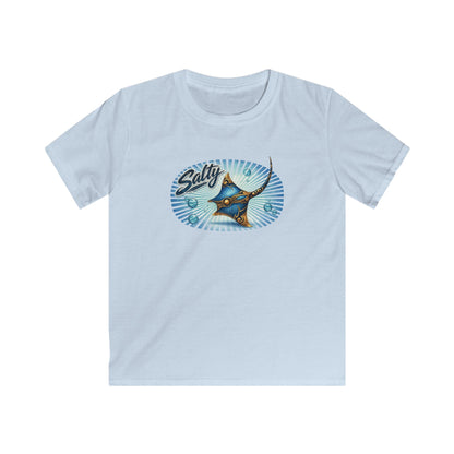 Kids Tee - 'Salty' Manta Ray Beach Surf Graphic