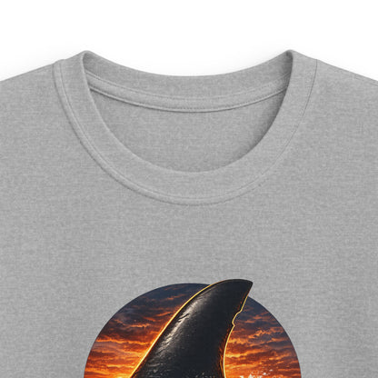 Kids Tee - 'Salty' Shark Fin Sunset Graphic Shirt