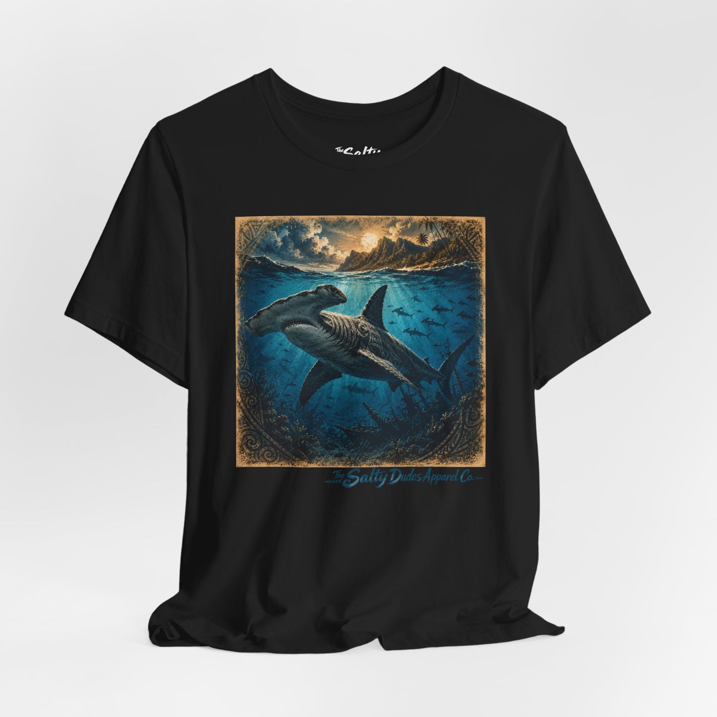 Whale Sunset Graphic Tee — Ocean Life Shark Illustration Shirt