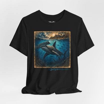 Whale Sunset Graphic Tee — Ocean Life Shark Illustration Shirt
