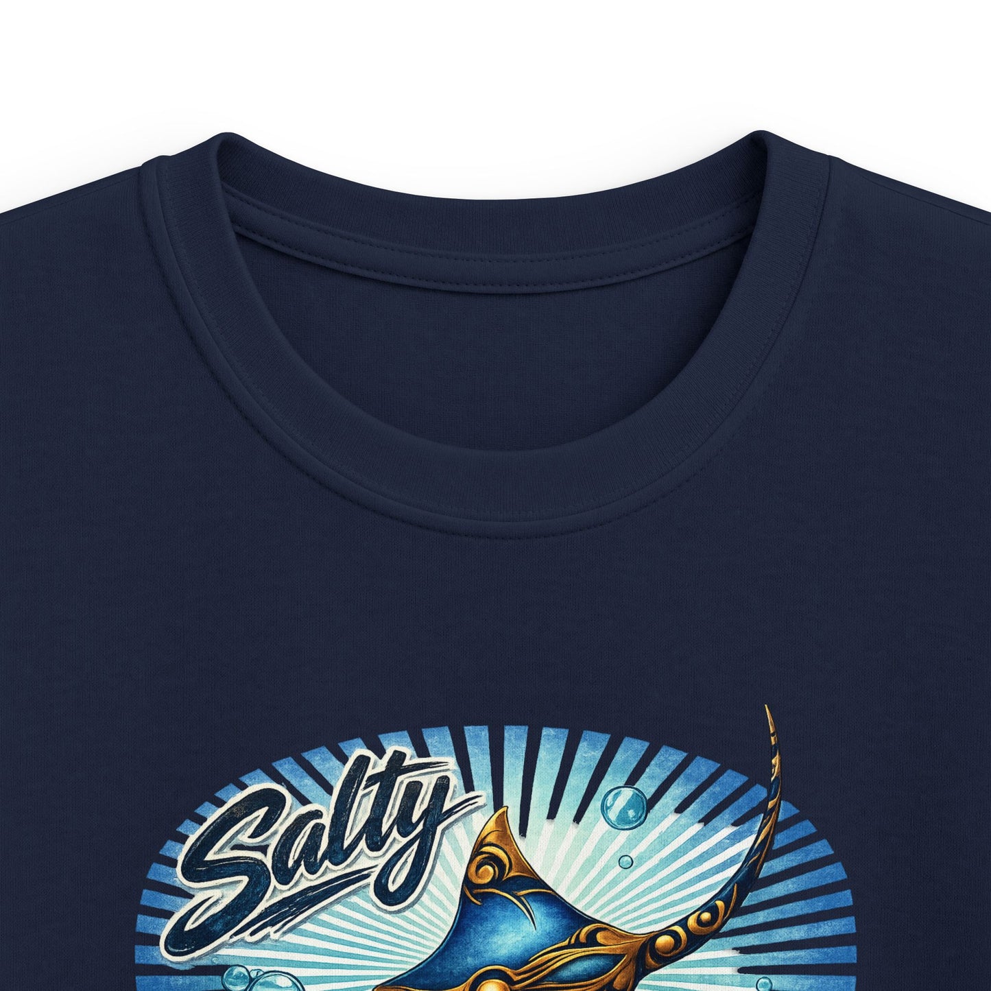 Kids Tee - 'Salty' Manta Ray Beach Surf Graphic