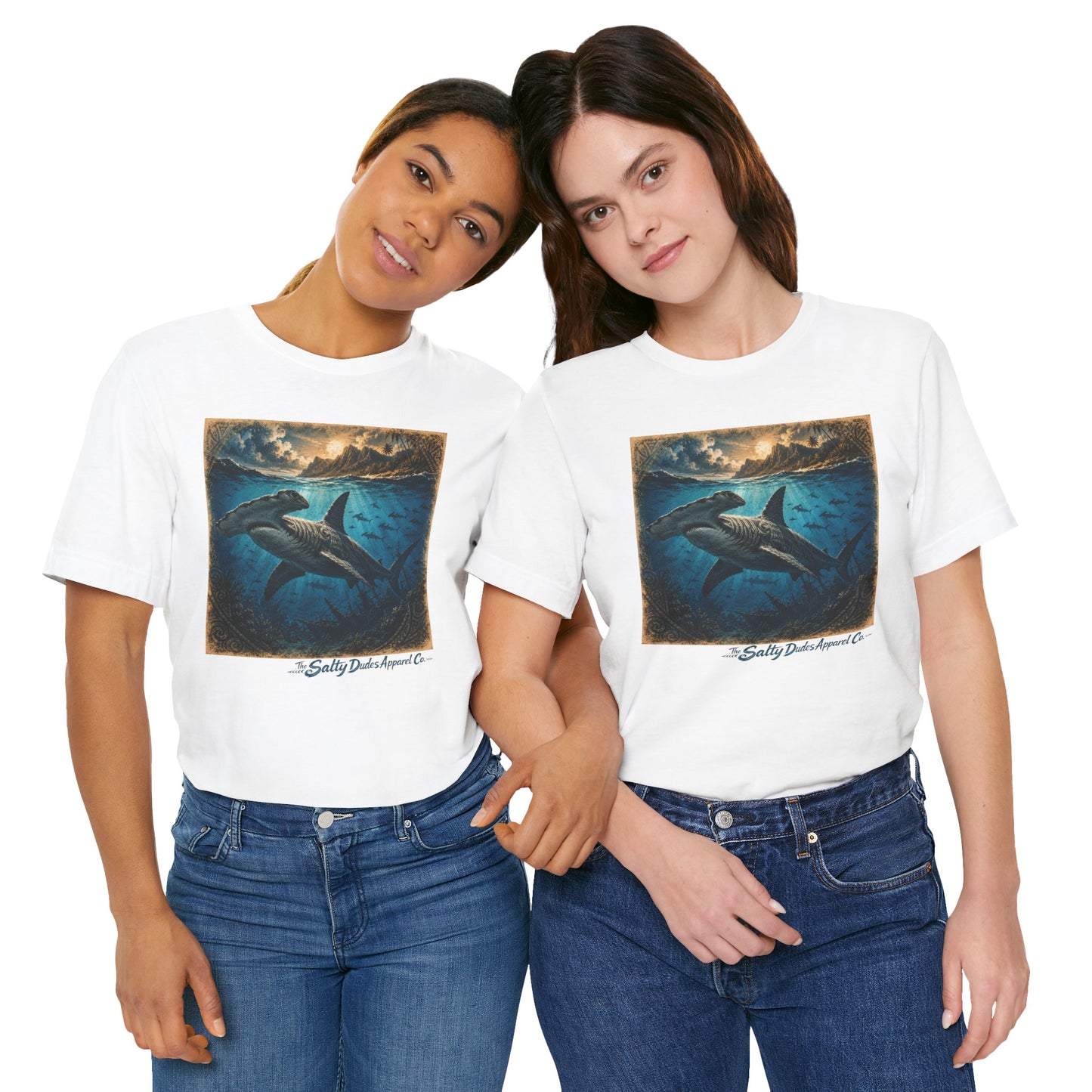 Whale Sunset Graphic Tee — Ocean Life Shark Illustration Shirt