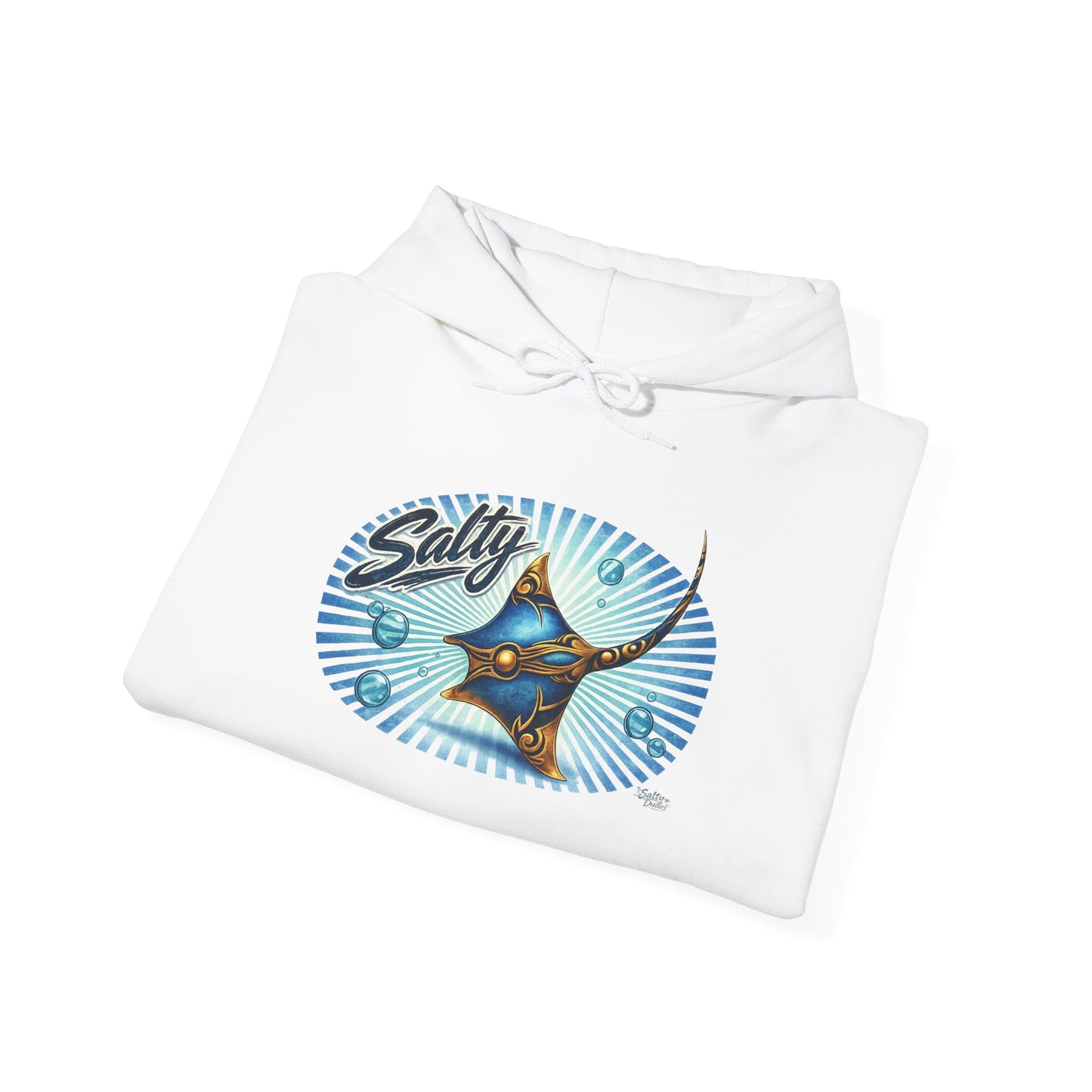 Salty Manta Ray Hoodie — Retro Surf Beach Vibes Sweatshirt