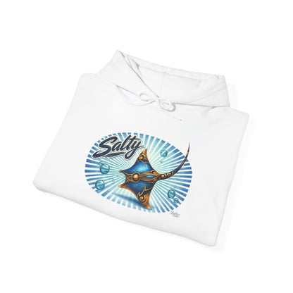 Salty Manta Ray Hoodie — Retro Surf Beach Vibes Sweatshirt