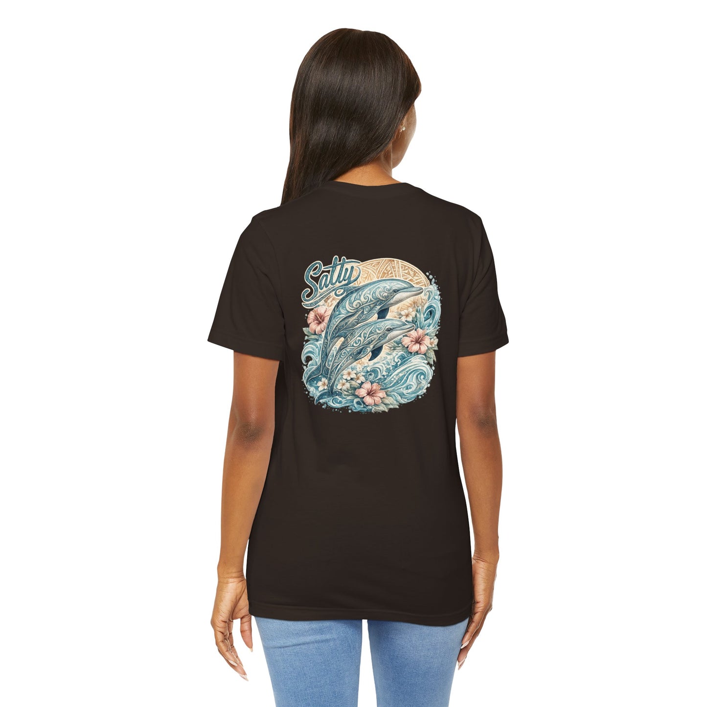 Dolphin Salty Ocean Tee — Coastal Surf Graphic T-Shirt