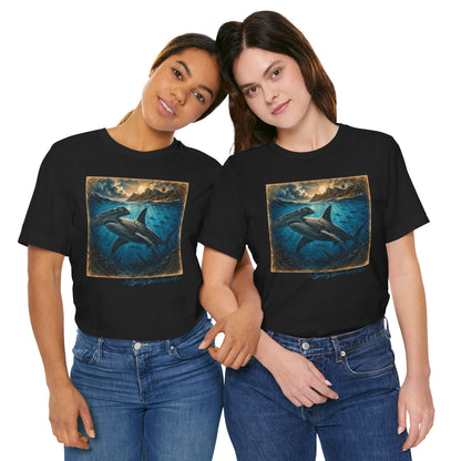 Whale Sunset Graphic Tee — Ocean Life Shark Illustration Shirt