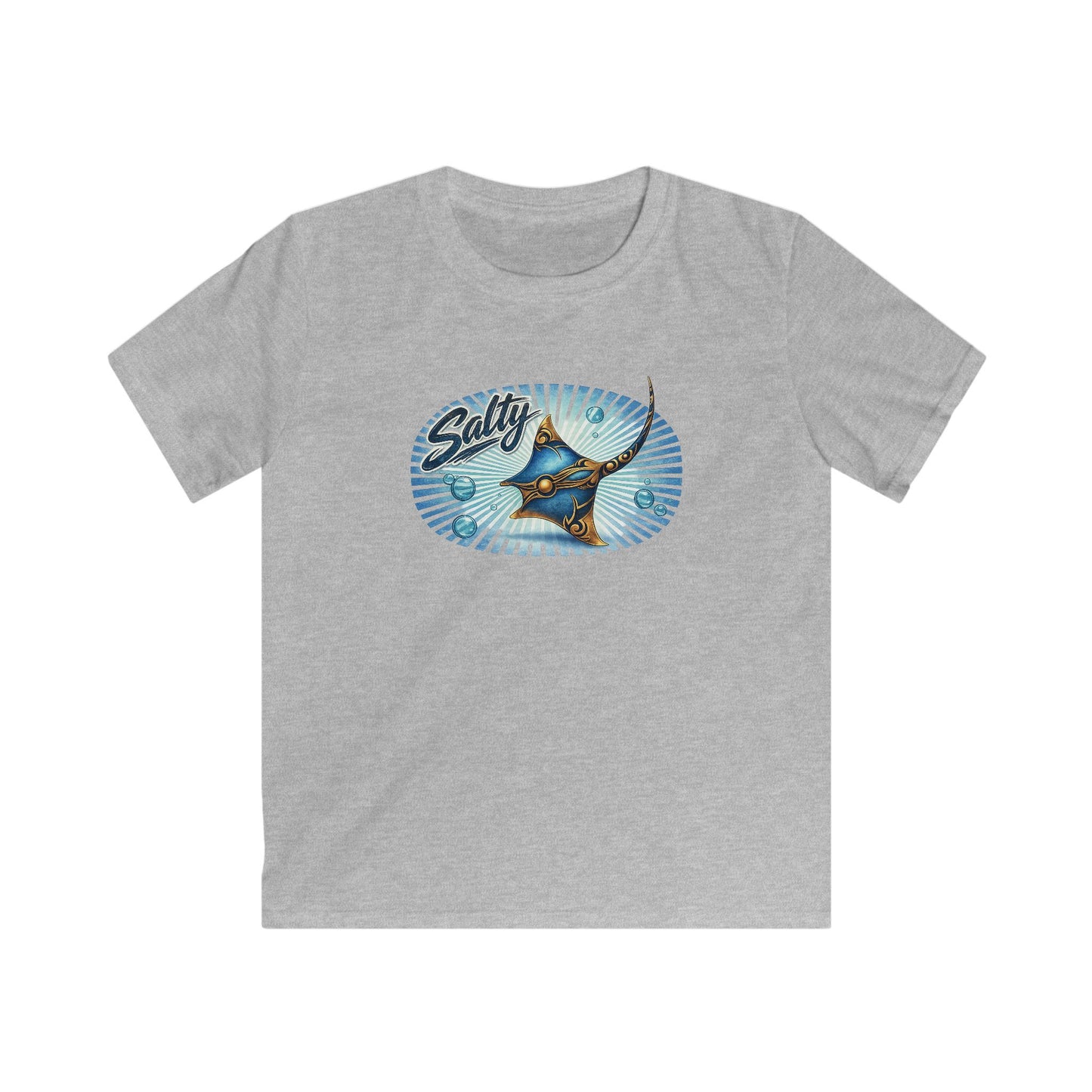 Kids Tee - 'Salty' Manta Ray Beach Surf Graphic