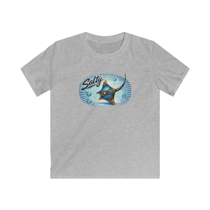 Kids Tee - 'Salty' Manta Ray Beach Surf Graphic