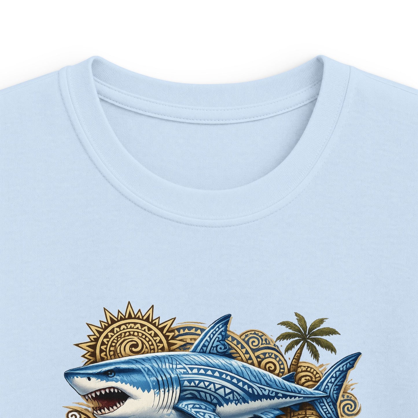 Kids Tee — 'Salty' Shark Beach Graphic Shirt for Boys & Girls