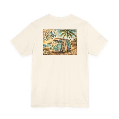 Vintage Surf Van T‑Shirt – 'Salty' Beach Retro Graphic Tee