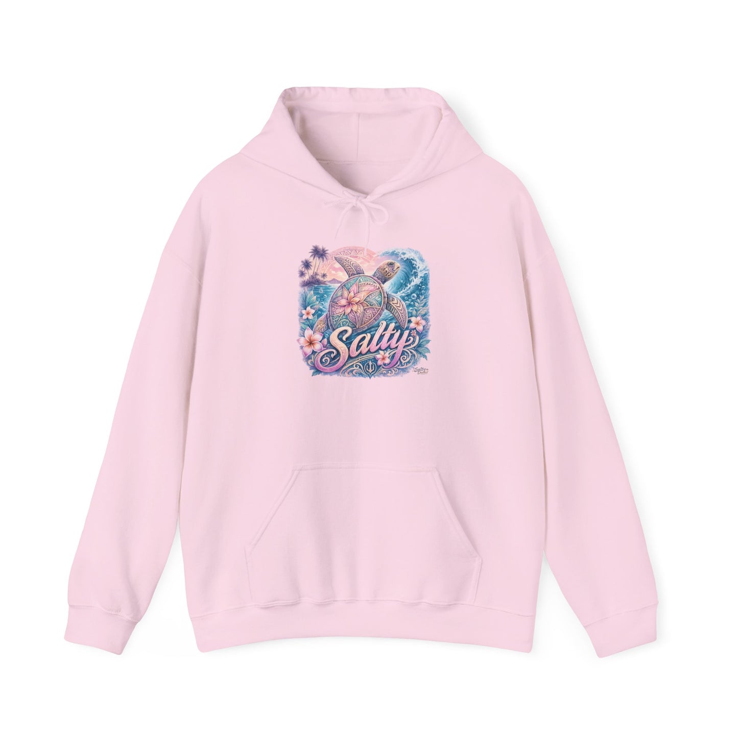 Salty Turtle Hoodie — Pastel Ocean Graphic Sweatshirt