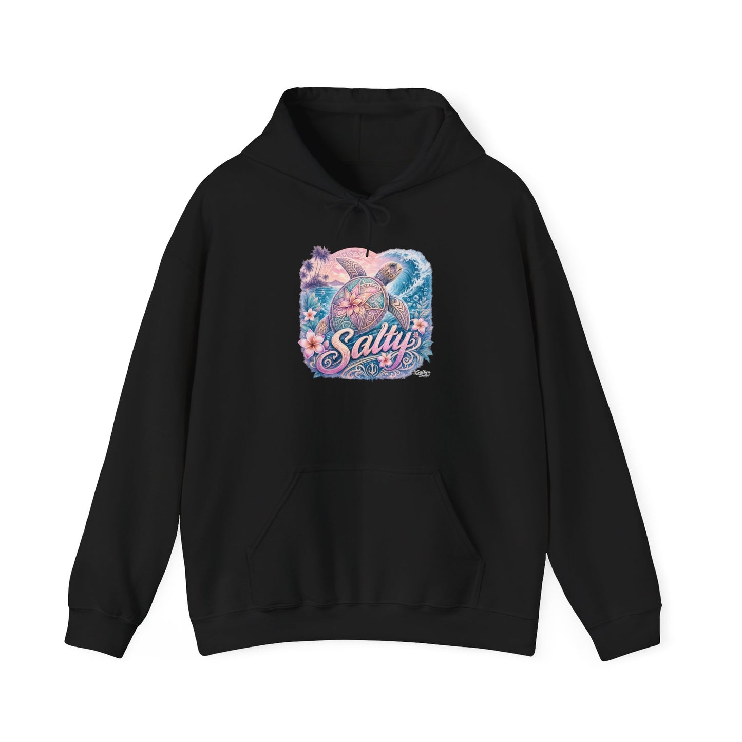 Salty Turtle Hoodie — Pastel Ocean Graphic Sweatshirt
