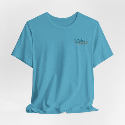 Surfboard Round Table Tee — Tropical Beach Vibes Graphic T-Shirt