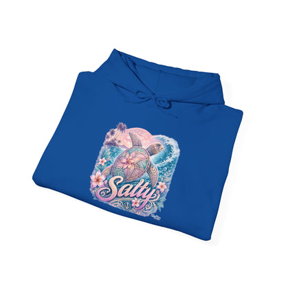 Salty Turtle Hoodie — Pastel Ocean Graphic Sweatshirt