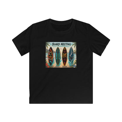 Kids Tee — "Board Meeting" Surfboard Graphic Beach Shirt