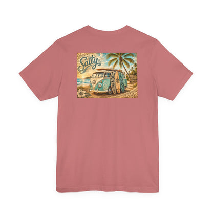Vintage Surf Van T‑Shirt – 'Salty' Beach Retro Graphic Tee
