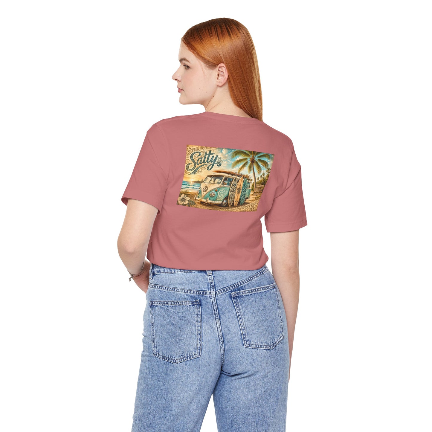 Vintage Surf Van T‑Shirt – 'Salty' Beach Retro Graphic Tee