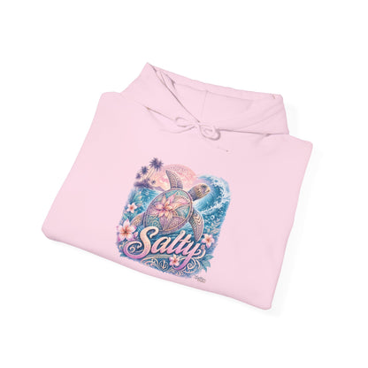 Salty Turtle Hoodie — Pastel Ocean Graphic Sweatshirt