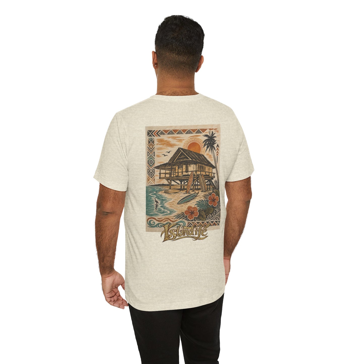 Tropical Beach Hut Tee — Vintage Hawaiian Surf Graphic T-Shirt