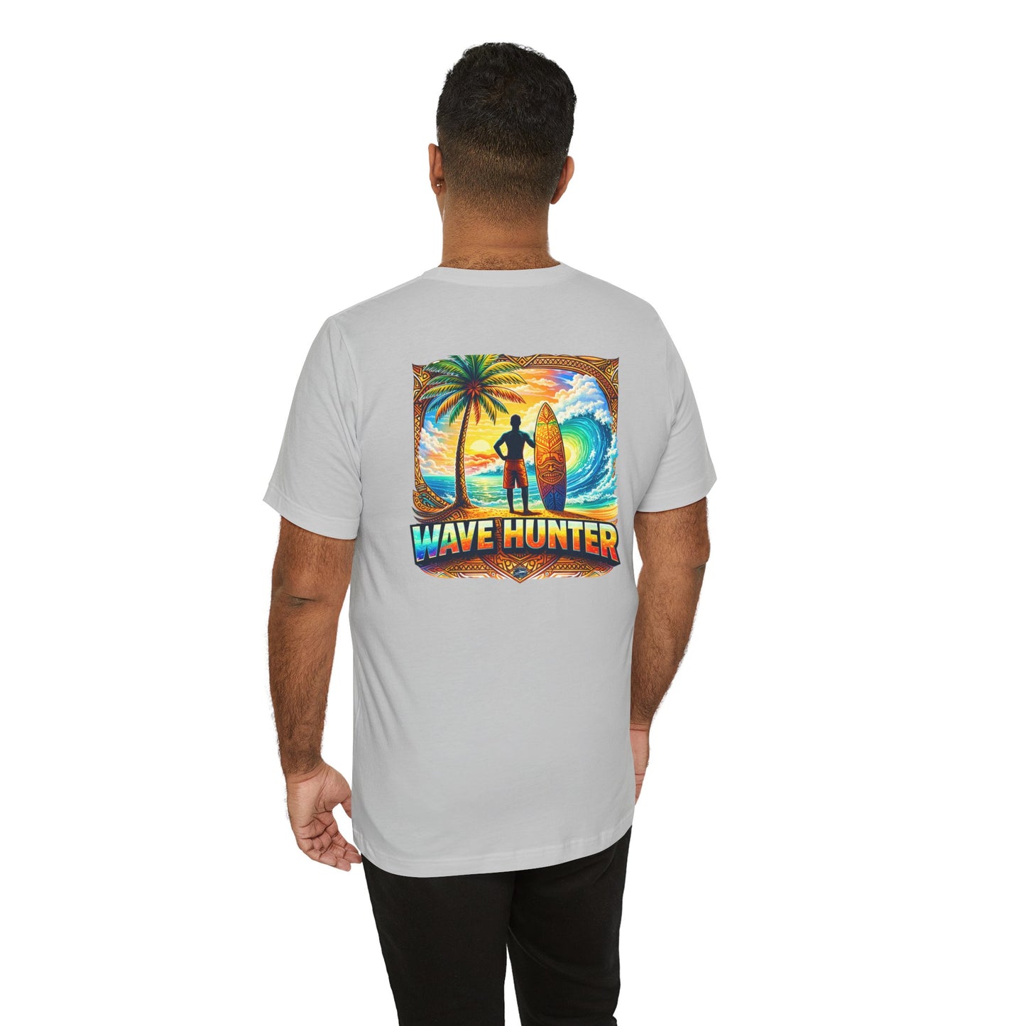 Wave Hunter Surf T‑Shirt — Tropical Surfing Graphic Tee ("Wave Hunter")