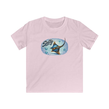 Kids Tee - 'Salty' Manta Ray Beach Surf Graphic