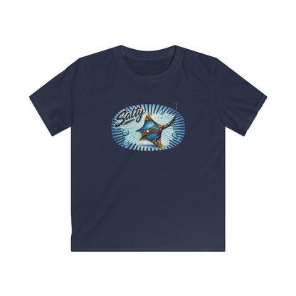 Kids Tee - 'Salty' Manta Ray Beach Surf Graphic