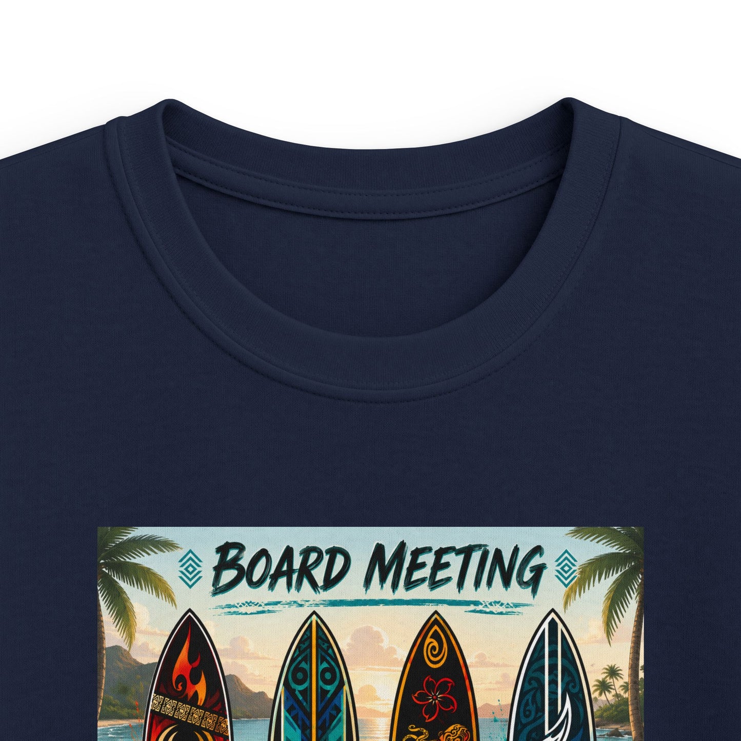 Kids Tee — "Board Meeting" Surfboard Graphic Beach Shirt
